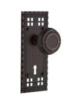 Nostalgic Warehouse 700379 - Nostalgic Warehouse Craftsman Plate with Keyhole Passage Mission Door Knob in Timeless Bronze