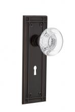 Nostalgic Warehouse 700447 - Nostalgic Warehouse Mission Plate with Keyhole Passage Round Clear Crystal Glass Door Knob in Time