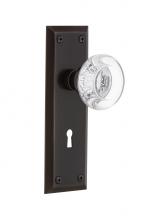 Nostalgic Warehouse 700464 - Nostalgic Warehouse New York Plate with Keyhole Passage Round Clear Crystal Glass Door Knob in Tim