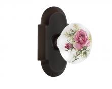 Nostalgic Warehouse 700514 - Nostalgic Warehouse Cottage Plate Single Dummy White Rose Porcelain Door Knob in Timeless Bronze