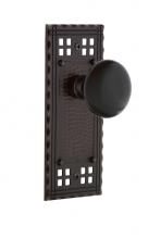 Nostalgic Warehouse 700518 - Nostalgic Warehouse Craftsman Plate Single Dummy Black Porcelain Door Knob in Timeless Bronze
