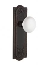 Nostalgic Warehouse 700579 - Nostalgic Warehouse Meadows Plate Single Dummy White Porcelain Door Knob in Timeless Bronze