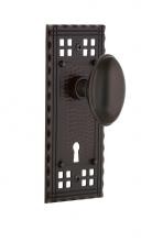 Nostalgic Warehouse 700647 - Nostalgic Warehouse Craftsman Plate with Keyhole Single Dummy Homestead Door Knob in Timeless Bron