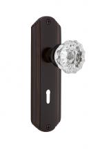 Nostalgic Warehouse 700662 - Nostalgic Warehouse Deco Plate with Keyhole Single Dummy Crystal Glass Door Knob in Timeless Bronz