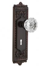 Nostalgic Warehouse 700677 - Nostalgic Warehouse Egg & Dart Plate with Keyhole Single Dummy Crystal Glass Door Knob in Time