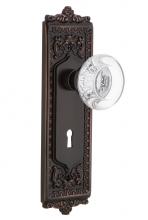 Nostalgic Warehouse 700684 - Nostalgic Warehouse Egg & Dart Plate with Keyhole Single Dummy Round Clear Crystal Glass Door