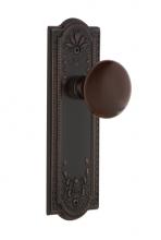 Nostalgic Warehouse 700836 - Nostalgic Warehouse Meadows Plate Double Dummy Brown Porcelain Door Knob in Timeless Bronze