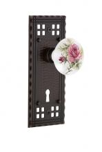 Nostalgic Warehouse 700925 - Nostalgic Warehouse Craftsman Plate with Keyhole Double Dummy White Rose Porcelain Door Knob in Ti