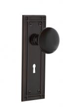 Nostalgic Warehouse 700973 - Nostalgic Warehouse Mission Plate with Keyhole Double Dummy Black Porcelain Door Knob in Timeless