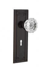 Nostalgic Warehouse 700977 - Nostalgic Warehouse Mission Plate with Keyhole Double Dummy Crystal Glass Door Knob in Timeless Br