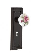 Nostalgic Warehouse 700988 - Nostalgic Warehouse Mission Plate with Keyhole Double Dummy White Rose Porcelain Door Knob in Time