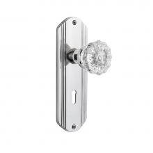 Nostalgic Warehouse 701143 - Nostalgic Warehouse Deco Plate with Keyhole Double Dummy Crystal Glass Door Knob in Bright Chrome