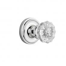 Nostalgic Warehouse 701199 - Nostalgic Warehouse Classic Rosette Single Dummy Crystal Glass Door Knob in Bright Chrome