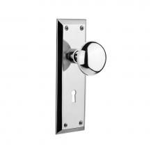 Nostalgic Warehouse 701240 - Nostalgic Warehouse New York Plate with Keyhole Privacy New York Door Knob in Bright Chrome