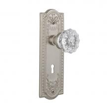 Nostalgic Warehouse 701824 - Nostalgic Warehouse Meadows Plate Interior Mortise Crystal Glass Door Knob in Satin Nickel