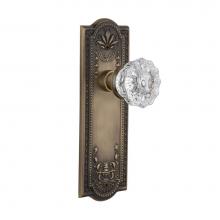 Nostalgic Warehouse 701840 - Nostalgic Warehouse Meadows Plate Passage Crystal Glass Door Knob in Antique Brass