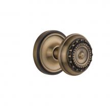 Nostalgic Warehouse 701849 - Nostalgic Warehouse Classic Rosette Interior Mortise Meadows Door Knob in Antique Brass
