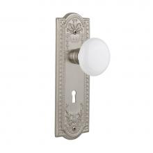 Nostalgic Warehouse 701865 - Nostalgic Warehouse Meadows Plate with Keyhole Double Dummy White Porcelain Door Knob in Satin Nic
