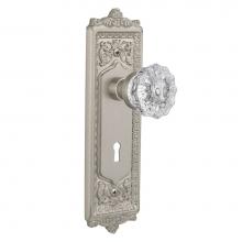 Nostalgic Warehouse 701926 - Nostalgic Warehouse Egg & Dart Plate with Keyhole Double Dummy Crystal Glass Door Knob in Sati