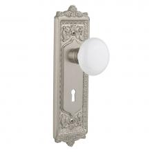Nostalgic Warehouse 701970 - Nostalgic Warehouse Egg & Dart Plate with Keyhole Double Dummy White Porcelain Door Knob in Sa