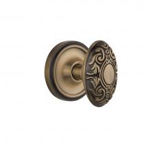 Nostalgic Warehouse 702032 - Nostalgic Warehouse Classic Rosette Interior Mortise Victorian Door Knob in Antique Brass