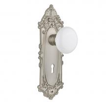 Nostalgic Warehouse 702044 - Nostalgic Warehouse Victorian Plate with Keyhole Single Dummy White Porcelain Door Knob in Satin N