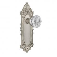 Nostalgic Warehouse 702098 - Nostalgic Warehouse Victorian Plate Single Dummy Crystal Glass Door Knob in Satin Nickel