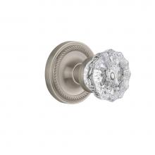 Nostalgic Warehouse 702120 - Nostalgic Warehouse Rope Rosette Single Dummy Crystal Glass Door Knob in Satin Nickel