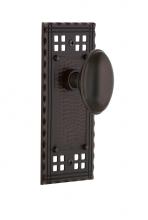 Nostalgic Warehouse 702211 - Nostalgic Warehouse Craftsman Plate Privacy Homestead Door Knob in Timeless Bronze