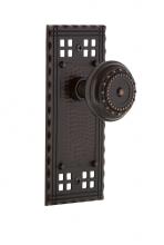 Nostalgic Warehouse 702212 - Nostalgic Warehouse Craftsman Plate Privacy Meadows Door Knob in Timeless Bronze