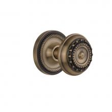 Nostalgic Warehouse 702520 - Nostalgic Warehouse Rope Rosette Interior Mortise Meadows Door Knob in Antique Brass