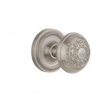 Nostalgic Warehouse 702569 - Nostalgic Warehouse Rope Rosette Double Dummy Egg & Dart Door Knob in Satin Nickel