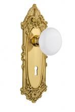 Nostalgic Warehouse 702845 - Nostalgic Warehouse Victorian Plate with Keyhole Double Dummy White Porcelain Door Knob in Unlacqu