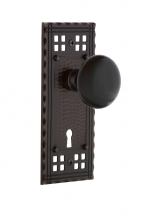 Nostalgic Warehouse 702992 - Nostalgic Warehouse Craftsman Plate with Keyhole Privacy Black Porcelain Door Knob in Timeless Bro