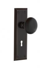 Nostalgic Warehouse 703427 - Nostalgic Warehouse New York Plate with Keyhole Privacy Black Porcelain Door Knob in Timeless Bron