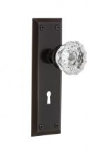 Nostalgic Warehouse 703432 - Nostalgic Warehouse New York Plate with Keyhole Privacy Crystal Glass Door Knob in Timeless Bronze