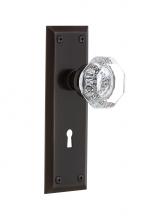 Nostalgic Warehouse 703472 - Nostalgic Warehouse New York Plate with Keyhole Privacy Waldorf Door Knob in Timeless Bronze