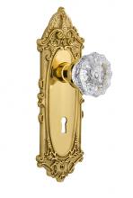 Nostalgic Warehouse 703686 - Nostalgic Warehouse Victorian Plate Interior Mortise Crystal Glass Door Knob in Unlacquered Brass