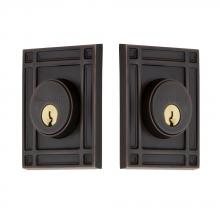 Nostalgic Warehouse 703962 - Nostalgic Warehouse Mission Plate Double Cylinder Deadbolt in Timeless Bronze