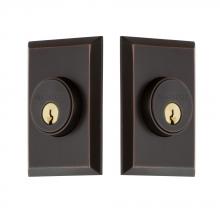 Nostalgic Warehouse 703964 - Nostalgic Warehouse New York Plate Double Cylinder Deadbolt in Timeless Bronze