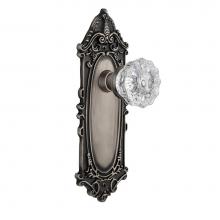 Nostalgic Warehouse 704116 - Nostalgic Warehouse Victorian Plate Double Dummy Crystal Glass Door Knob in Antique Pewter