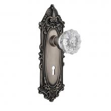 Nostalgic Warehouse 704126 - Nostalgic Warehouse Victorian Plate with Keyhole Single Dummy Crystal Glass Door Knob in Antique P