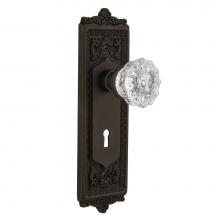 Nostalgic Warehouse 704175 - Nostalgic Warehouse Egg & Dart Plate with Keyhole Single Dummy Crystal Glass Door Knob in Oil-