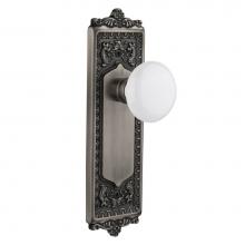 Nostalgic Warehouse 704276 - Nostalgic Warehouse Egg & Dart Plate Double Dummy White Porcelain Door Knob in Antique Pewter
