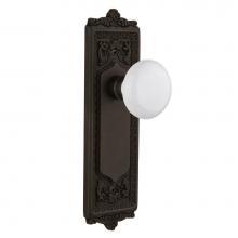 Nostalgic Warehouse 704277 - Nostalgic Warehouse Egg & Dart Plate Double Dummy White Porcelain Door Knob in Oil-Rubbed Bron