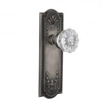 Nostalgic Warehouse 704308 - Nostalgic Warehouse Meadows Plate Double Dummy Crystal Glass Door Knob in Antique Pewter