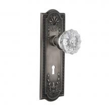 Nostalgic Warehouse 704314 - Nostalgic Warehouse Meadows Plate with Keyhole Passage Crystal Glass Door Knob in Antique Pewter