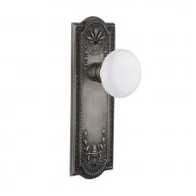Nostalgic Warehouse 704422 - Nostalgic Warehouse Meadows Plate Single Dummy White Porcelain Door Knob in Antique Pewter