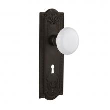 Nostalgic Warehouse 704431 - Nostalgic Warehouse Meadows Plate with Keyhole Single Dummy White Porcelain Door Knob in Oil-Rubbe