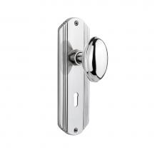 Nostalgic Warehouse 704439 - Nostalgic Warehouse Deco Plate with Keyhole Single Dummy Homestead Door Knob in Bright Chrome